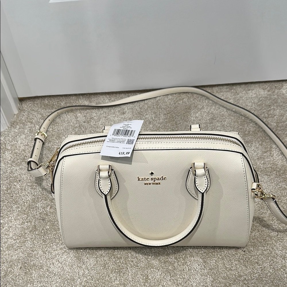 Kate Spade Cream Satchel with Gold Accents (NWT)